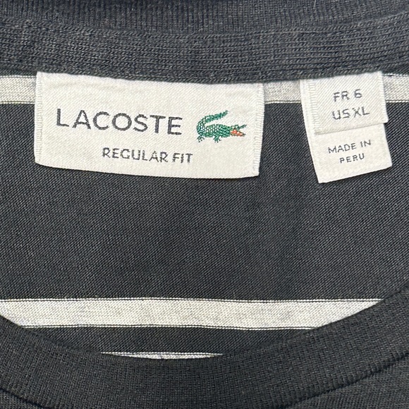 LACOSTE | Men’s Classic Fit Cotton Striped Crew Neck T- Shirt Top Size XL - Picture 11 of 13